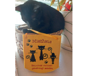 Stickdatei ITH - Wimpel Ösen "Miezhaus 3"